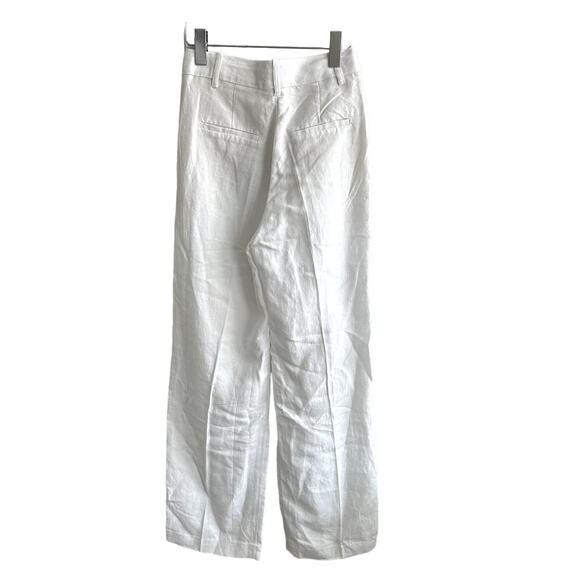 Aritzia Wilfred The Effortless Linen High Waisted Wide Leg Pant White New - Picture 3 of 6